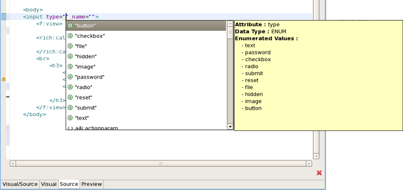 HTML Tags Content Assist