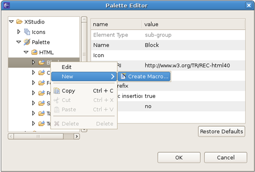 Creating a tag element