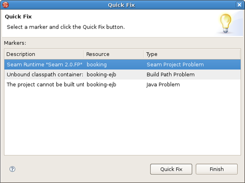 Quick Fix Dialog box