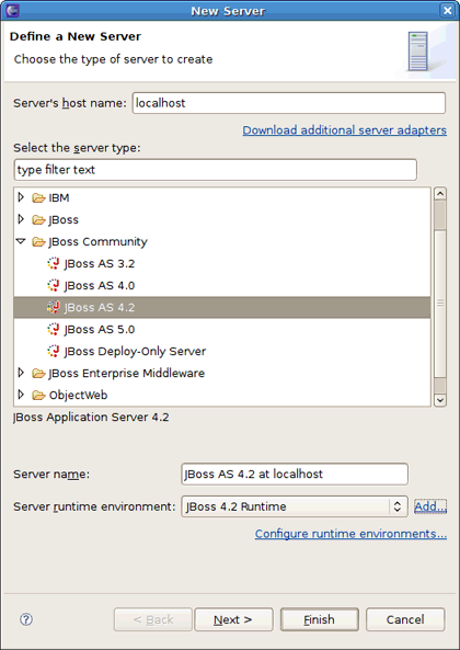Adding a JBoss Server