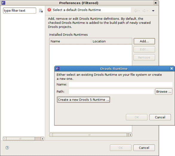 Adding a New Drools Runtime