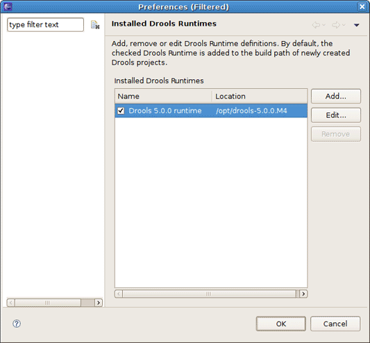 Selecting a Drools Runtime
