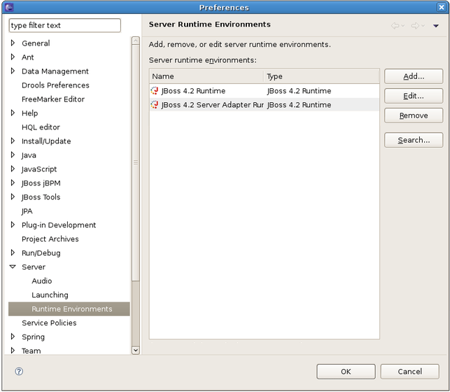 Configure new Server Runtime Environment