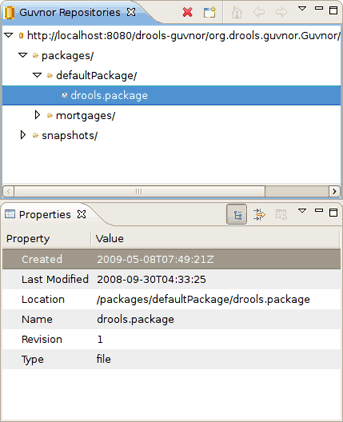 Guvnor Repository Files Properties
