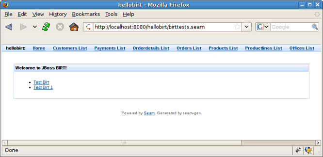 Welcome Page in the Browser