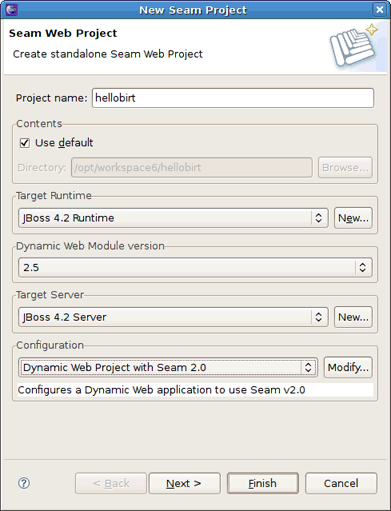 Creating Seam Web Project