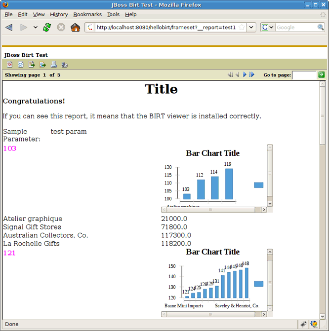 BIRT Report in the Browser Window