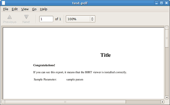 After Clicking Test Birt