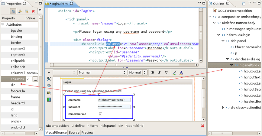 Integration with Properties and Outline Views