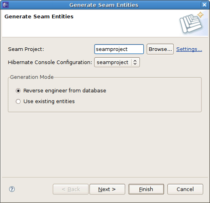 Generate Seam Entities Wizard