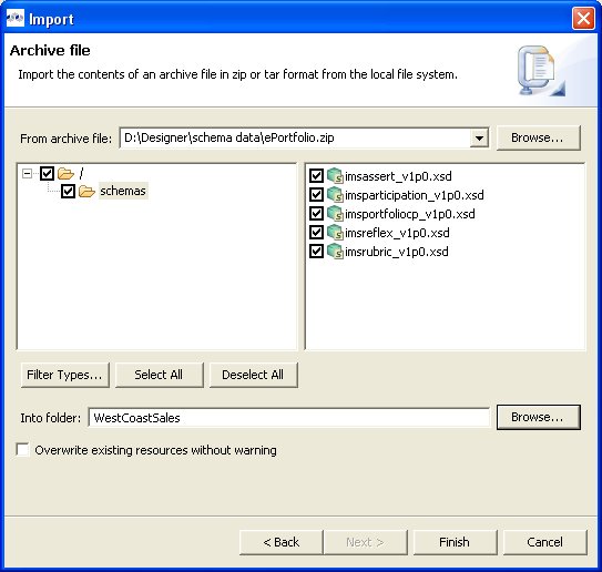 Import Archive File Dialog