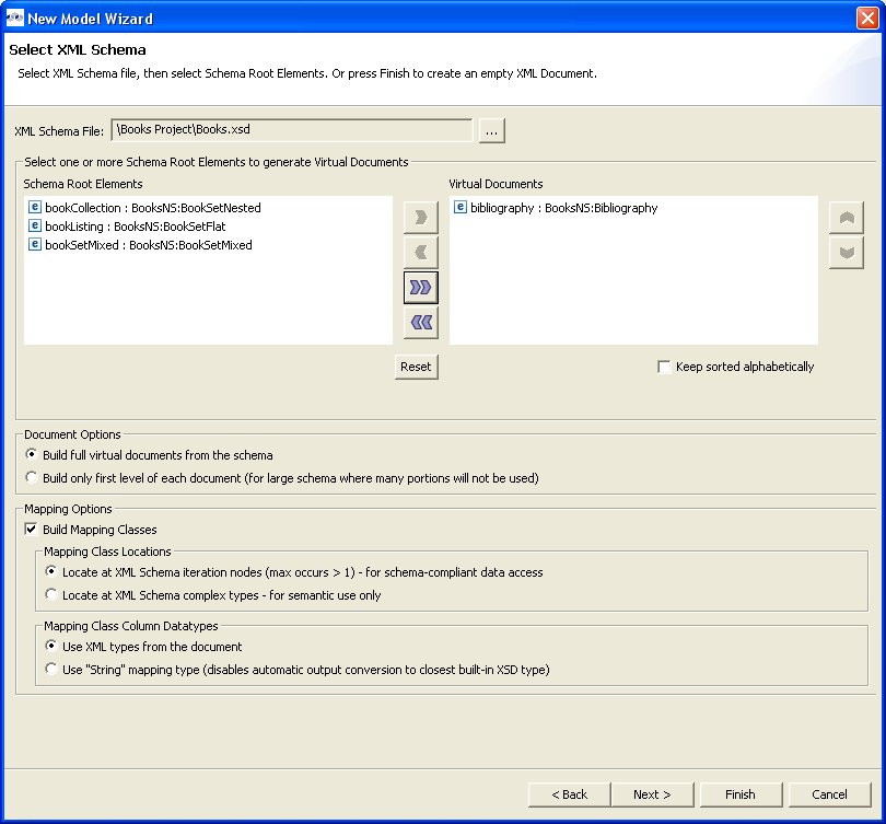 Select XML Schema Dialog