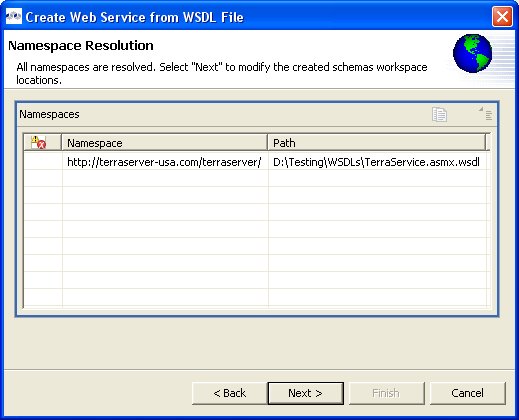 Namespace Resolution Dialog