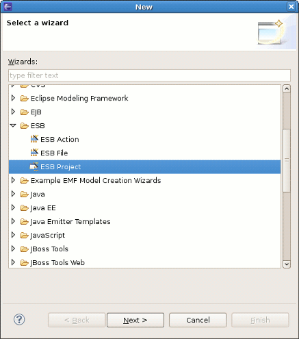 Select a Wizard dialog
