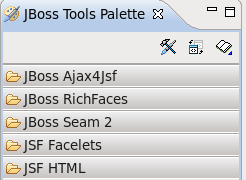Default View of The JBoss Tools Palette
