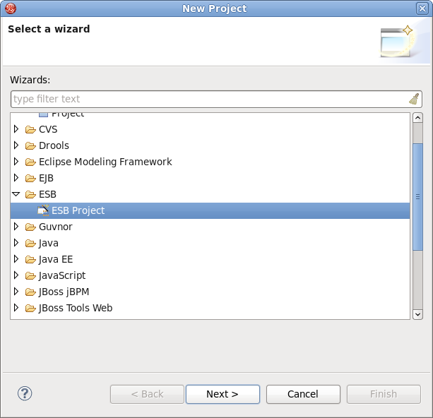 Select a Wizard dialog