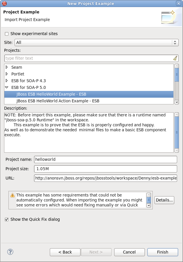 JBoss Tools ESB Project Examples