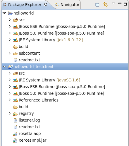 JBoss ESB Project Examples: helloworld and helloworld_testclient