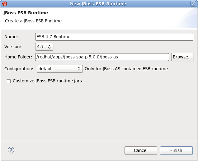 Configure new JBoss ESB Runtime