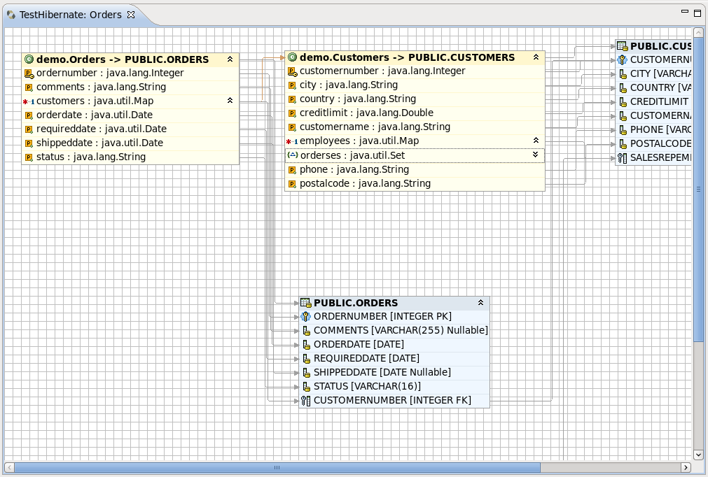 Grid on Mapping diagram