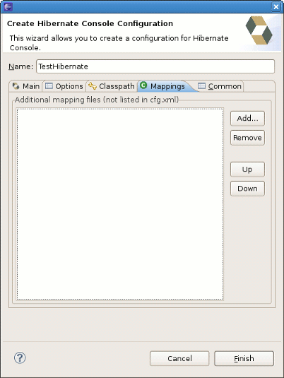 Specifying additional Mappings in Hibernate Console Configuration