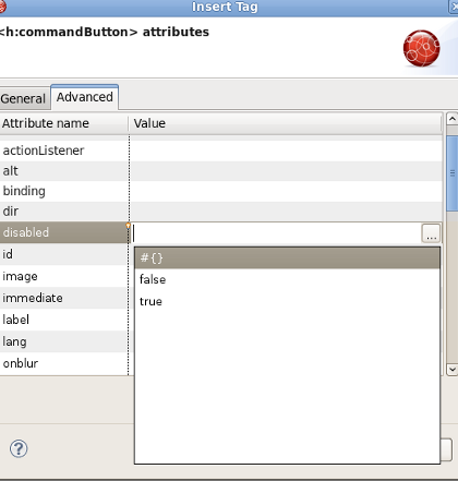 Content Assist for Insert Tag Wizard