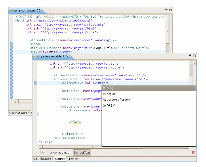 Code Assist: Message Bundles proposals from template page
