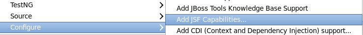 Add JSF Capabilities menu item