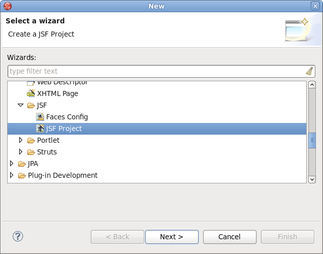 Choosing a JSF Project