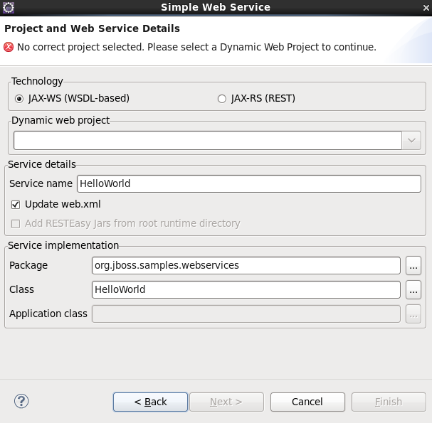 Simple Web Service - Project and Web Service Details