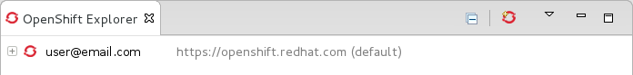 Once your credentials are verified as correct, the wizard closes and a live OpenShift connection is listed in the OpenShift Explorer view.