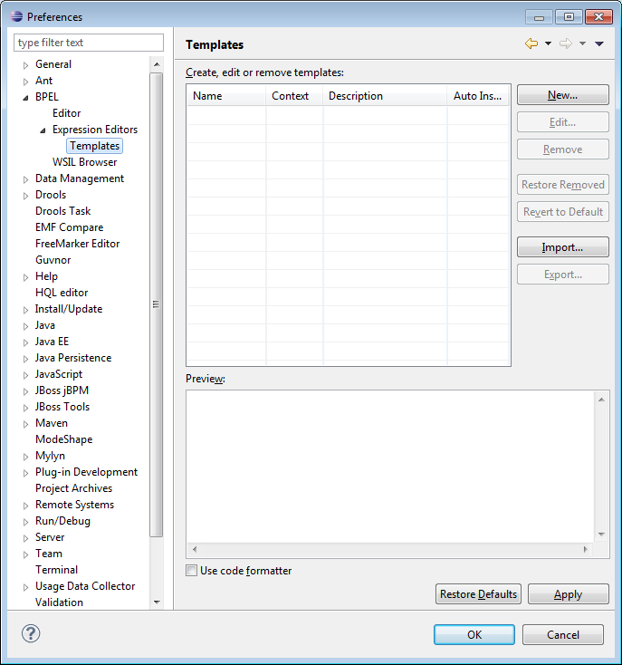 Expression editor preferences