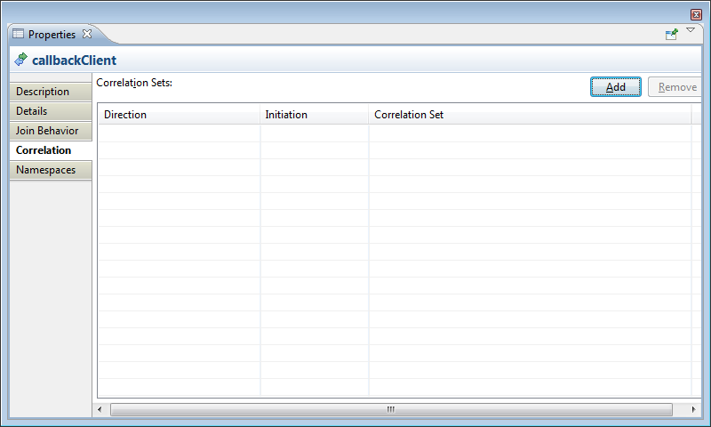 Correlation tab