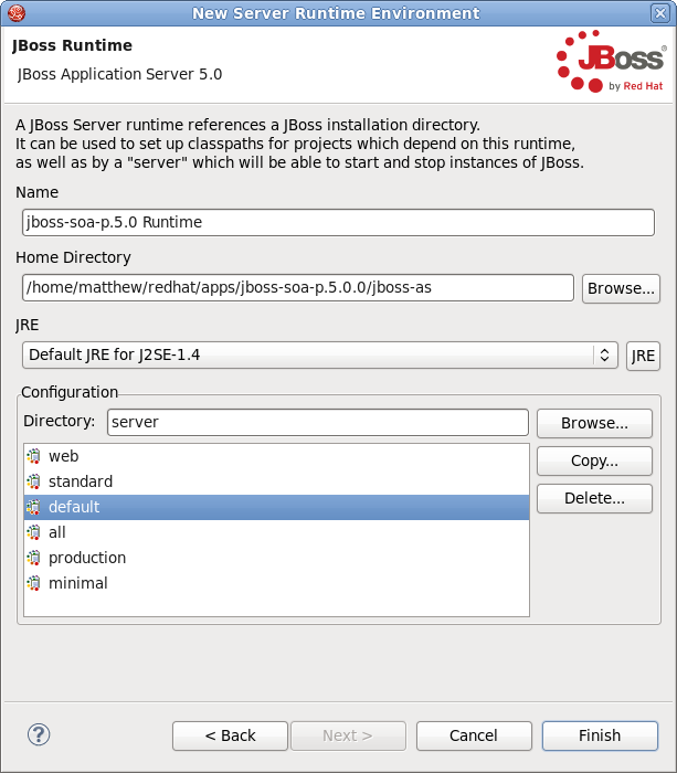 New Server Runtime Environment Details