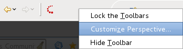 Toolbar context menu