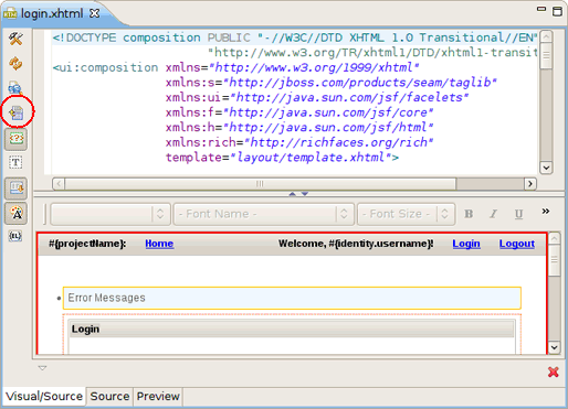 Visual Page Editor Before Layout Changing
