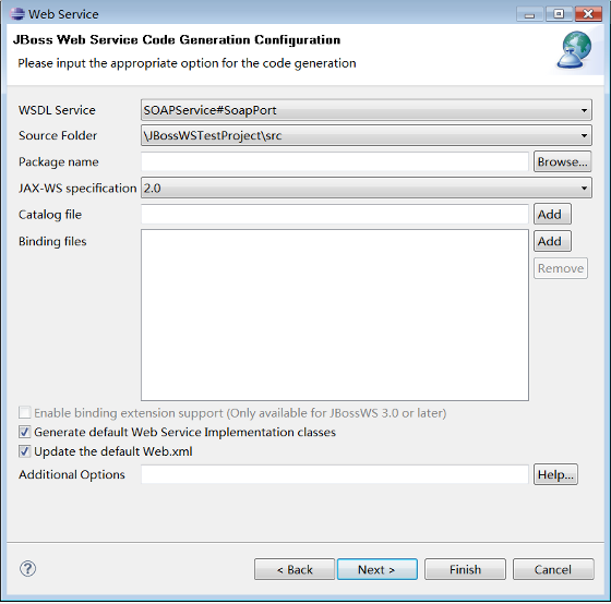 Set Web Service values related to WSDL file