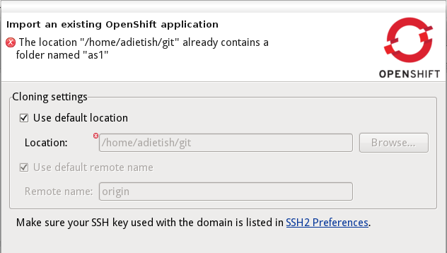 conflicting git destination