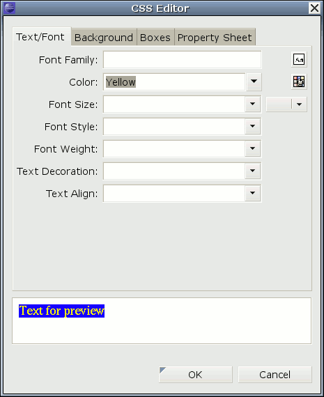 CSS Editor Dialog